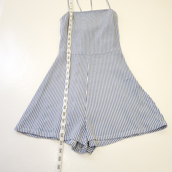H&M Blue Striped Backless Romper - Size S - Picture 4 of 6